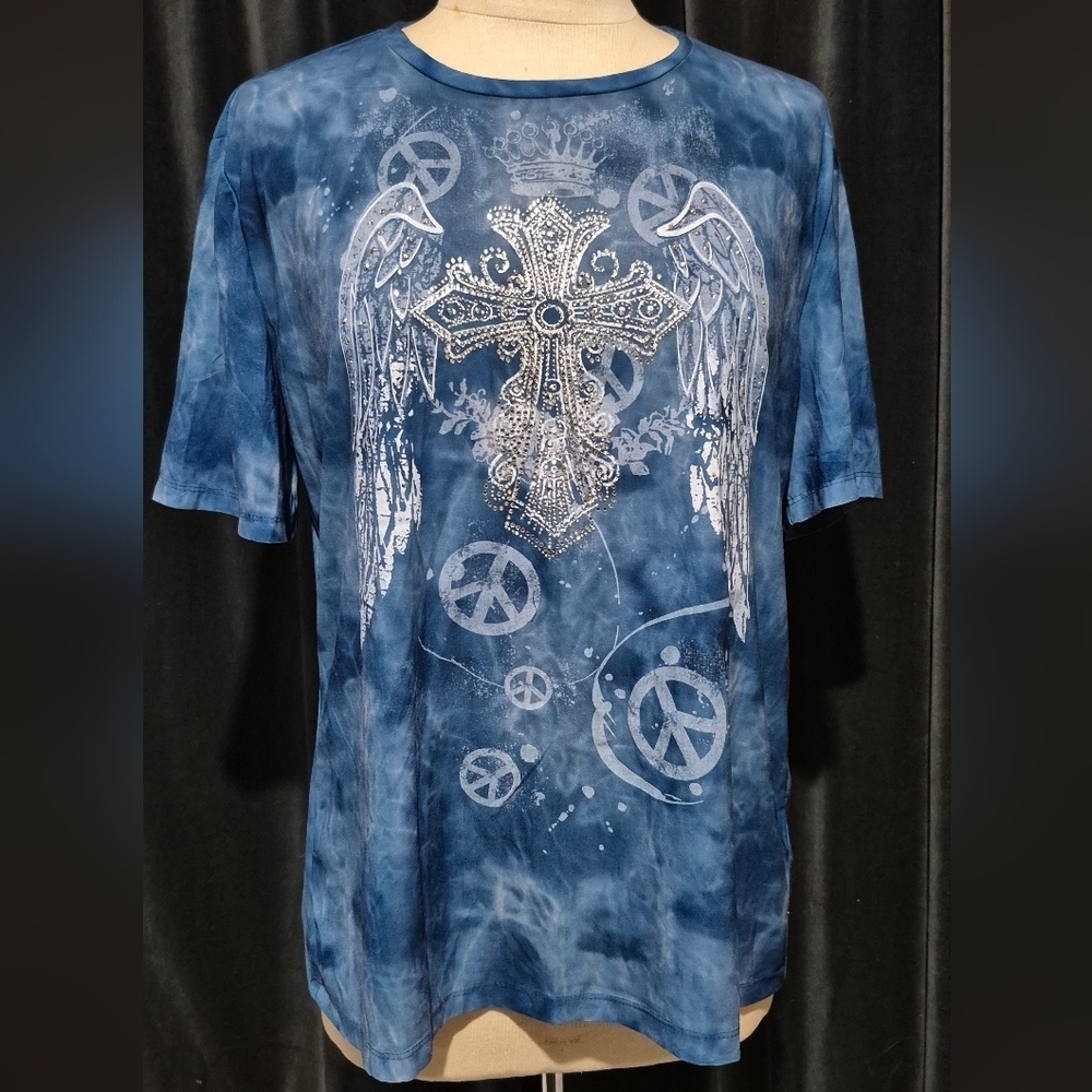 Lady Noiz Blue Tie-Dye Graphic Tee